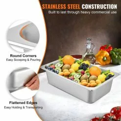 21.7 qt. Stainless Steel Hotel Pans Full Size 20.9 x 12.8 x 5.9 in. Chafing Dish Buffet Set Roasting Pan (6-Pack) by VEVOR 13 21.7 qt. Stainless Steel Hotel Pans Full Size 20.9 x 12.8 x 5.9 in. Chafing Dish Buffet Set Roasting Pan (6-Pack) by VEVOR -Cookware Sales Shop silver vevor roasting pans cp20x12x6tz600001v0 4f 1000