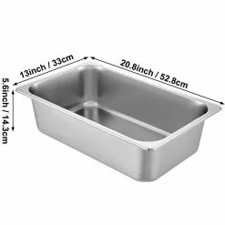 21.7 qt. Stainless Steel Hotel Pans Full Size 20.9 x 12.8 x 5.9 in. Chafing Dish Buffet Set Roasting Pan (6-Pack) by VEVOR 18 21.7 qt. Stainless Steel Hotel Pans Full Size 20.9 x 12.8 x 5.9 in. Chafing Dish Buffet Set Roasting Pan (6-Pack) by VEVOR -Cookware Sales Shop silver vevor roasting pans cp20x12x6tz600001v0 d4 1000