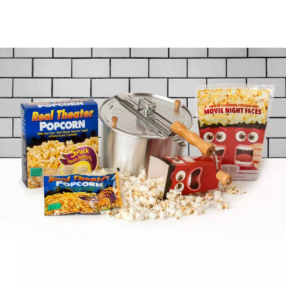 6 Qt. Aluminum Popcorn Popper Set (3-Piece) by Whirley Pop 3 6 Qt. Aluminum Popcorn Popper Set (3-Piece) by Whirley Pop