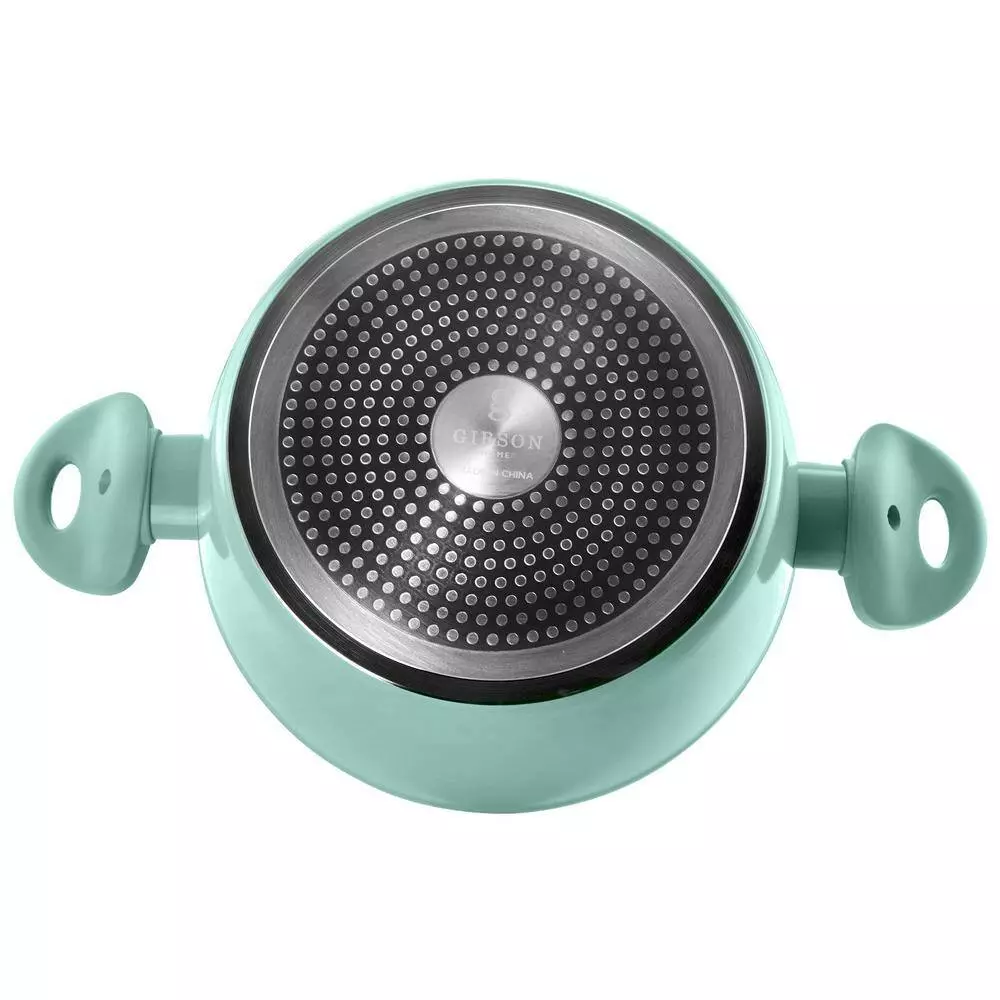 Plaza Cafe 4.5 qt. Round Aluminum Nonstick Dutch Oven in Sky Blue with Glass Lid by GIBSON HOME 4 Plaza Cafe 4.5 qt. Round Aluminum Nonstick Dutch Oven in Sky Blue with Glass Lid by GIBSON HOME - Image 2