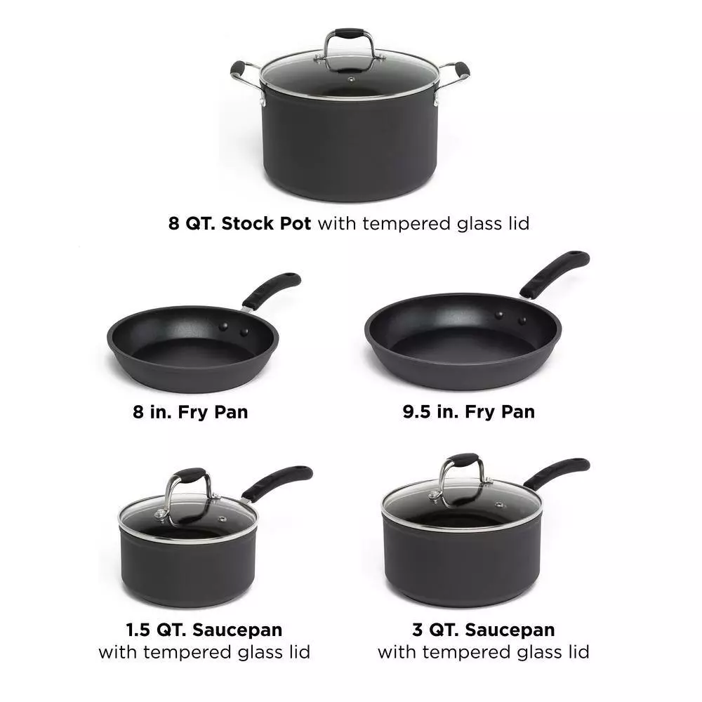 Symphony 8-Piece Aluminum Nonstick Cookware Set in Slate by Ecolution 5 Symphony 8-Piece Aluminum Nonstick Cookware Set in Slate by Ecolution - Image 3