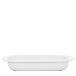 Solid White 4.5 qt. Enamelware Baking Pan by Golden Rabbit