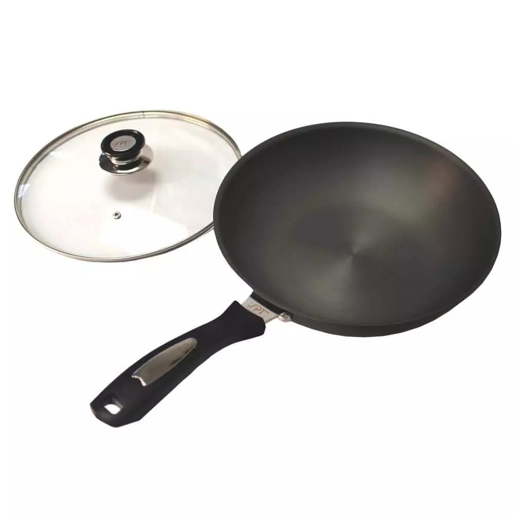 Hard-Anodized 12 in. Wok / Cookware with Lid by SPT 3 Hard-Anodized 12 in. Wok / Cookware with Lid by SPT