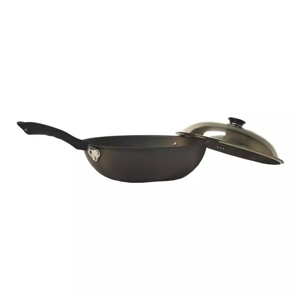 Hard Anodized 13.4 in. Wok / Cookware with Lid by SPT 3 Hard Anodized 13.4 in. Wok / Cookware with Lid by SPT