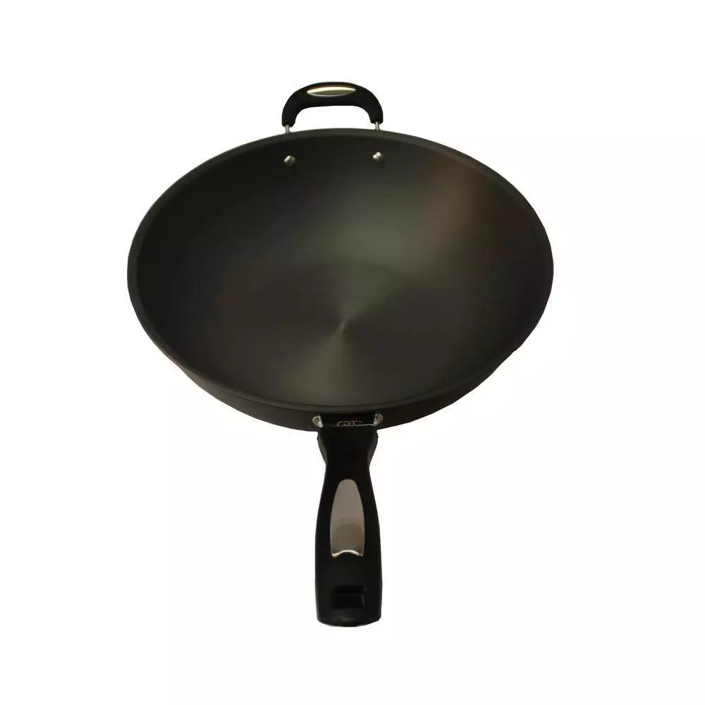 Hard Anodized 13.4 in. Wok / Cookware with Lid by SPT 4 Hard Anodized 13.4 in. Wok / Cookware with Lid by SPT - Image 2
