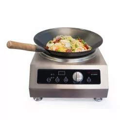 Large 15.75 in. Black Cool Roll Iron Wok with Wood Handle by SPT -Cookware Sales Shop spt woks stir fry pans sl pa400ca 31 1000