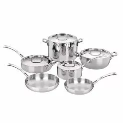 French Classic 10-Piece Stainless Cookware Set with Lids by Cuisinart