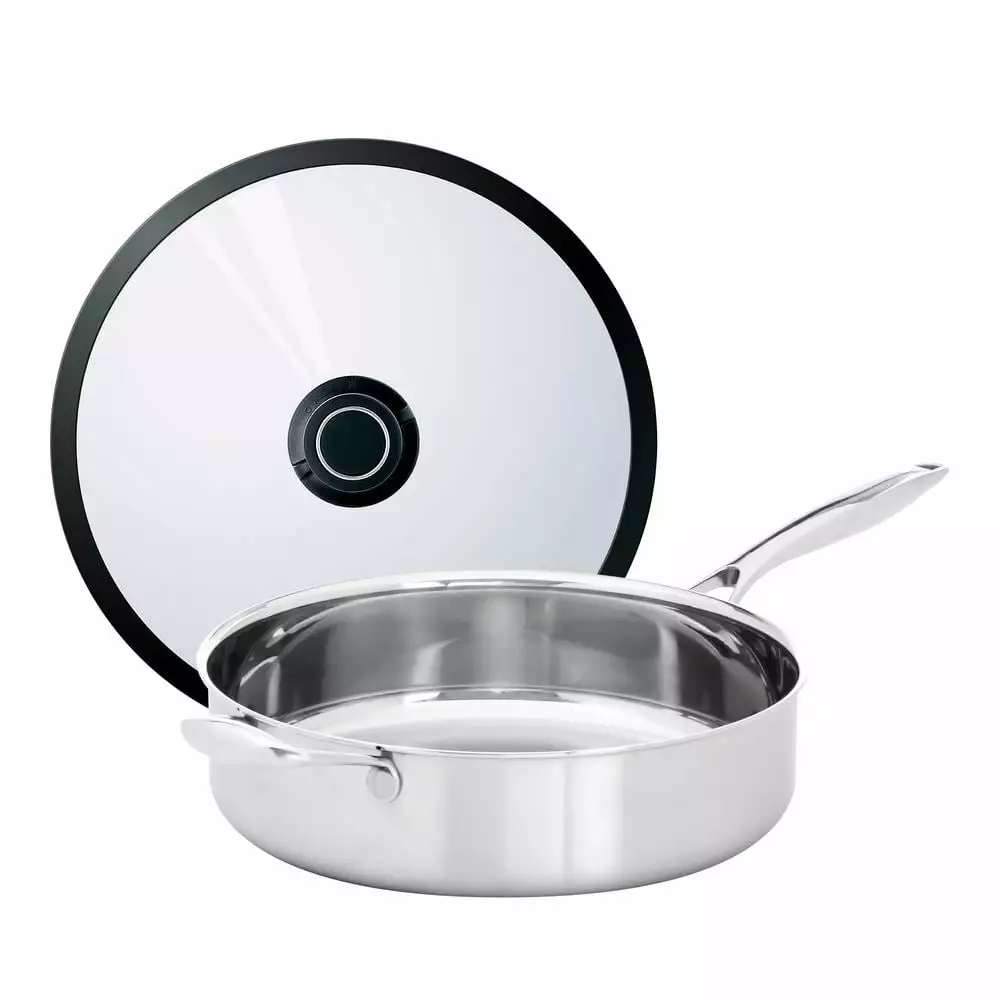 Black Cube Stainless, Saute Pan with Lid, 11 in. Dia., 4.5 qt. by Frieling 3 Black Cube Stainless, Saute Pan with Lid, 11 in. Dia., 4.5 qt. by Frieling