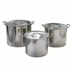 3-Piece Stainless Steel Stock Pot Set by AmeriHome