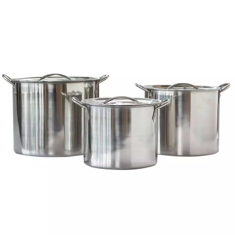 3-Piece Stainless Steel Stock Pot Set by AmeriHome 4 3-Piece Stainless Steel Stock Pot Set by AmeriHome - Image 2