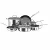 Millennium 10-Piece Stainless Steel Nonstick Cookware Set in Stainless Steel and Black by Farberware -Cookware Sales Shop stainless steel and black farberware pot pan sets 75655 64 1000