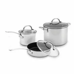 Millennium 10-Piece Stainless Steel Nonstick Cookware Set in Stainless Steel and Black by Farberware 16 Millennium 10-Piece Stainless Steel Nonstick Cookware Set in Stainless Steel and Black by Farberware -Cookware Sales Shop stainless steel and black farberware pot pan sets 75655 76 1000