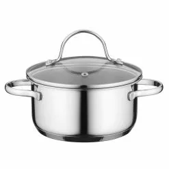 Essentials Comfort 1.7 qt. Round Stainless Steel Casserole Dish with Glass Lid by BergHOFF
