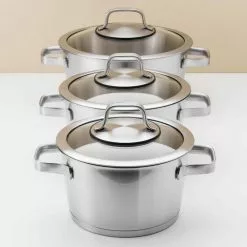 Essentials Manhattan 10-Piece Stainless Steel Cookware Set by BergHOFF -Cookware Sales Shop stainless steel berghoff pot pan sets 1110005 31 1000