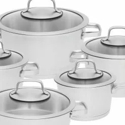 Essentials Manhattan 10-Piece Stainless Steel Cookware Set by BergHOFF -Cookware Sales Shop stainless steel berghoff pot pan sets 1110005 c3 1000