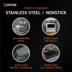 7-Piece Hybrid Quick Release Cookware Set by Black Cube 18 7-Piece Hybrid Quick Release Cookware Set by Black Cube -Cookware Sales Shop stainless steel black cube pot pan sets bcset7 4f 1000
