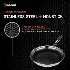 9.5 in. Hybrid Quick Release Frying Pan by Black Cube 14 9.5 in. Hybrid Quick Release Frying Pan by Black Cube -Cookware Sales Shop stainless steel black cube skillets bc124 1f 1000
