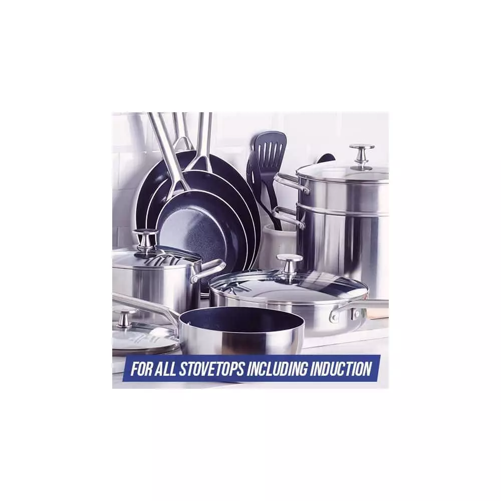 Tri-Ply Stainless Steel Ceramic Nonstick 15 piece Cookware Set by Blue Diamond 6 Tri-Ply Stainless Steel Ceramic Nonstick 15 piece Cookware Set by Blue Diamond - Image 4