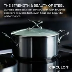 10-Piece Stainless Steel Cookware in Silver by Circulon 12 10-Piece Stainless Steel Cookware in Silver by Circulon -Cookware Sales Shop stainless steel circulon pot pan sets 70057 1f 1000
