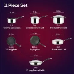 Momentum 11-Piece Stainless Steel Nonstick Cookware Set by Circulon 12 Momentum 11-Piece Stainless Steel Nonstick Cookware Set by Circulon -Cookware Sales Shop stainless steel circulon pot pan sets 78003 c3 1000