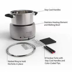 Stainless Steel Fondue Pot Set by Classic Cuisine 9 Stainless Steel Fondue Pot Set by Classic Cuisine -Cookware Sales Shop stainless steel classic cuisine fondue pots m030231 4f 1000
