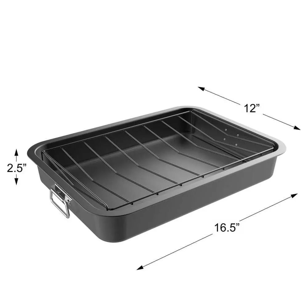 Heavy Duty Nonstick Roasting Pan with Angled Rack by Classic Cuisine 4 Heavy Duty Nonstick Roasting Pan with Angled Rack by Classic Cuisine - Image 2