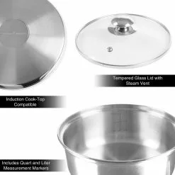 1.5 Qt. Stainless Steel Double Boiler Saucepan with Lid by Classic Cuisine 11 1.5 Qt. Stainless Steel Double Boiler Saucepan with Lid by Classic Cuisine -Cookware Sales Shop stainless steel classic cuisine sauce pans hw031046 1f 1000