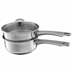 1.5 Qt. Stainless Steel Double Boiler Saucepan with Lid by Classic Cuisine