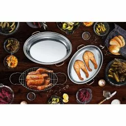 12 qt. Stainless Steel Roasting Pan and Griddle 3 Ply Bottom Design by Concord -Cookware Sales Shop stainless steel concord roasting pans sas rp 12 44 1000