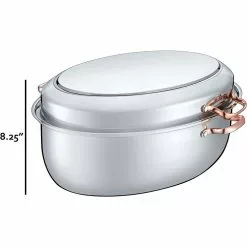 12 qt. Stainless Steel Roasting Pan and Griddle 3 Ply Bottom Design by Concord -Cookware Sales Shop stainless steel concord roasting pans sas rp 12 4f 1000