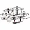 18-Piece Stainless Steel Cookware Set, Induction Compatible by Concord -Cookware Sales Shop stainless steel concord stock pots si 7000 64 1000