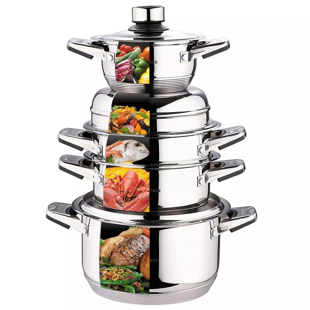 18-Piece Stainless Steel Cookware Set, Induction Compatible by Concord 5 18-Piece Stainless Steel Cookware Set, Induction Compatible by Concord - Image 3