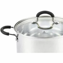 5 qt. Round Stainless Steel Casserole Dish with Glass Lid by Cook N Home 7 5 qt. Round Stainless Steel Casserole Dish with Glass Lid by Cook N Home -Cookware Sales Shop stainless steel cook n home dutch ovens 02609 4f 1000