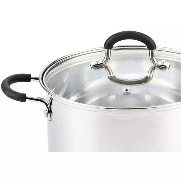 5 qt. Round Stainless Steel Casserole Dish with Glass Lid by Cook N Home 5 5 qt. Round Stainless Steel Casserole Dish with Glass Lid by Cook N Home - Image 3