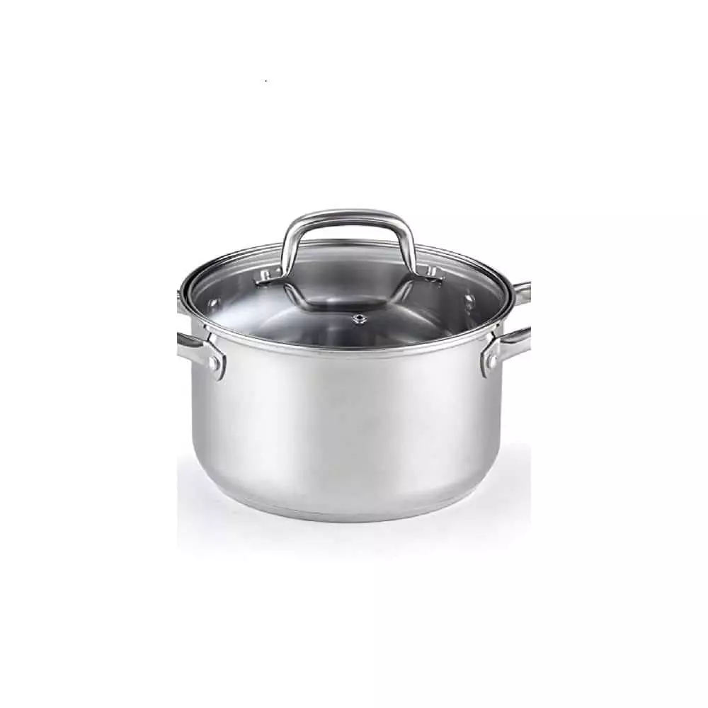 5 qt. Round Stainless Steel Casserole Dish with Glass Lid by Cook N Home 3 5 qt. Round Stainless Steel Casserole Dish with Glass Lid by Cook N Home