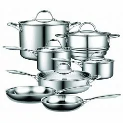 Multi-Ply Clad 12-Piece Stainless Steel Nonstick Cookware Set by Cooks Standard