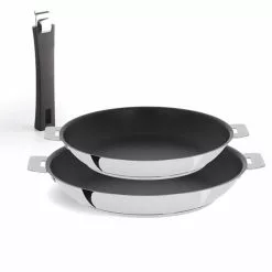 Tulipe 3-Piece Stainless Steel Nonstick Frying Pan Set by Cristel