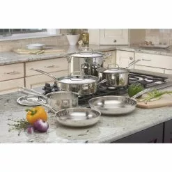 Chef's Classic 10-Piece Stainless Steel Cookware Set with Lids by Cuisinart -Cookware Sales Shop stainless steel cuisinart pot pan sets 77 10p1 31 1000