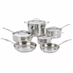 Chef's Classic 10-Piece Stainless Steel Cookware Set with Lids by Cuisinart