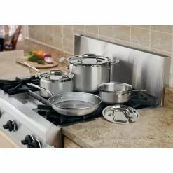 MultiClad Pro 7-Piece Stainless Cookware Set with Lids by Cuisinart 9 MultiClad Pro 7-Piece Stainless Cookware Set with Lids by Cuisinart -Cookware Sales Shop stainless steel cuisinart pot pan sets mcp 7np1 1f 1000