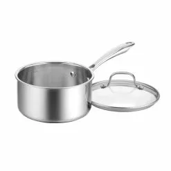 Tri-Ply 10-Piece Stainless Steel Cookware Set with Glass Lids by Cuisinart -Cookware Sales Shop stainless steel cuisinart pot pan sets ptp 10 1f 1000