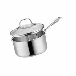 Tri-Ply 10-Piece Stainless Steel Cookware Set with Glass Lids by Cuisinart -Cookware Sales Shop stainless steel cuisinart pot pan sets ptp 10 44 1000