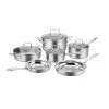 Tri-Ply 10-Piece Stainless Steel Cookware Set with Glass Lids by Cuisinart -Cookware Sales Shop stainless steel cuisinart pot pan sets ptp 10 64 1000
