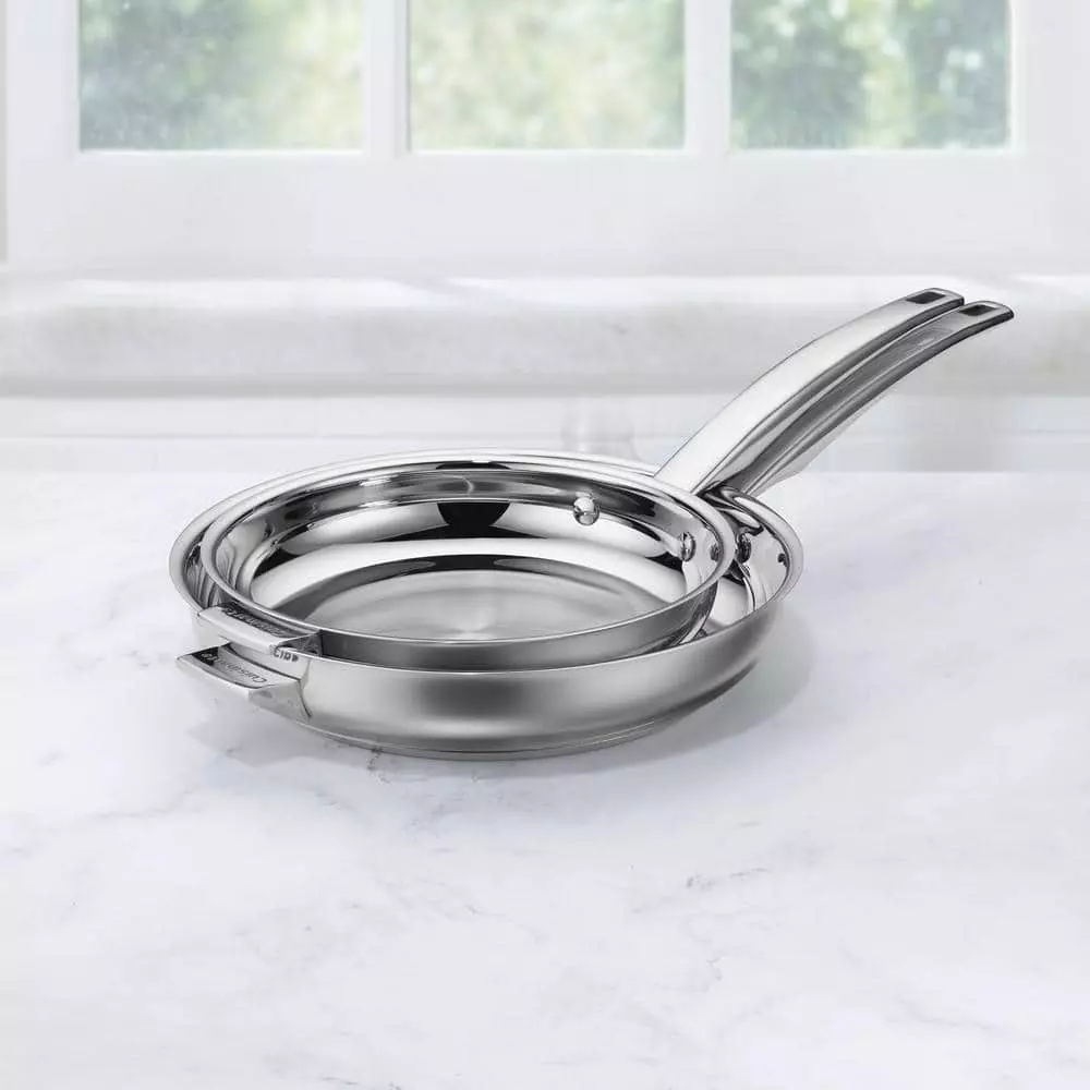 Smartnest 2-Piece Stainless Steel Skillet Set with Nesting Tabs by Cuisinart 5 Smartnest 2-Piece Stainless Steel Skillet Set with Nesting Tabs by Cuisinart - Image 3