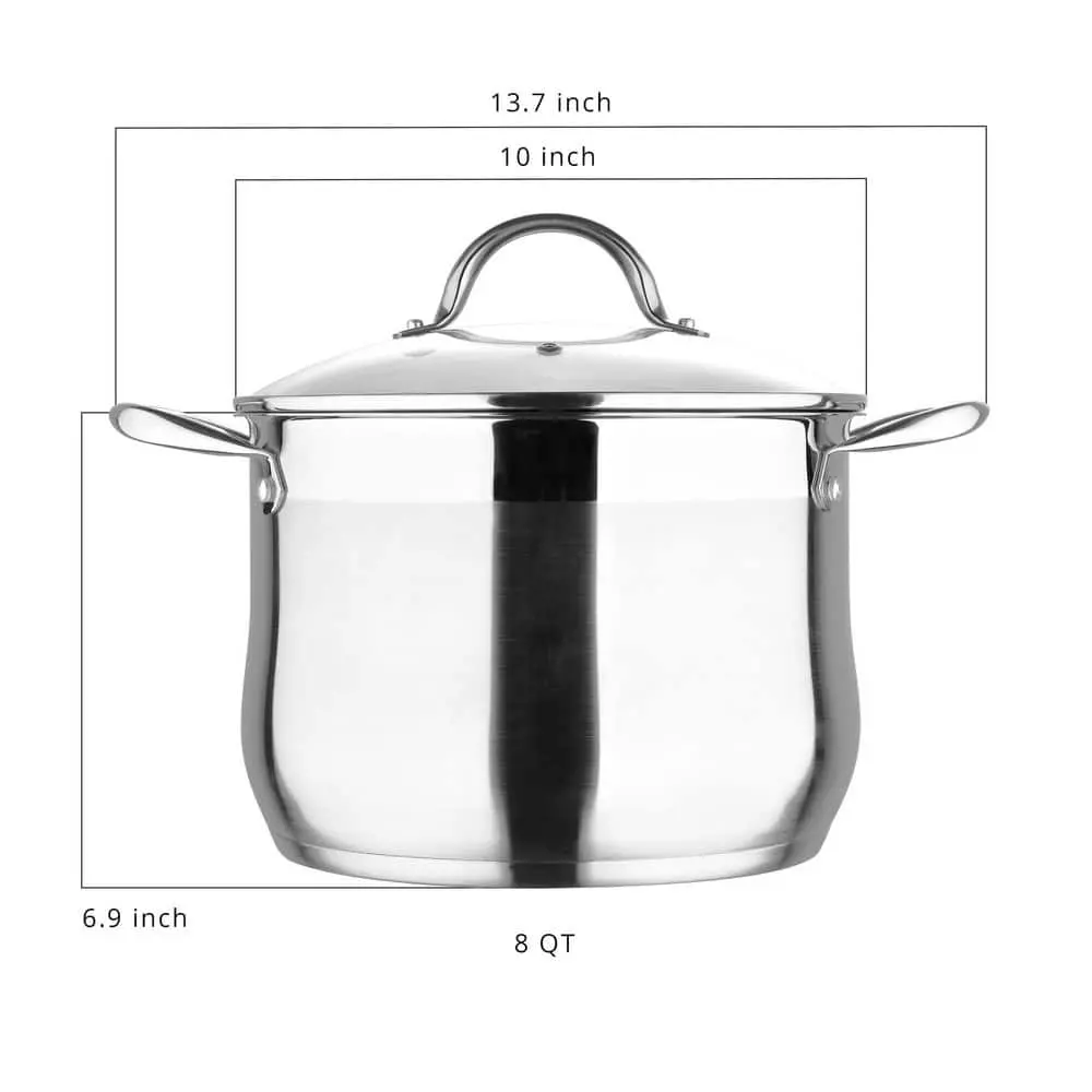8 qt. Stainless Steel Dutch Oven with Lid by BERGNER 4 8 qt. Stainless Steel Dutch Oven with Lid by BERGNER - Image 2