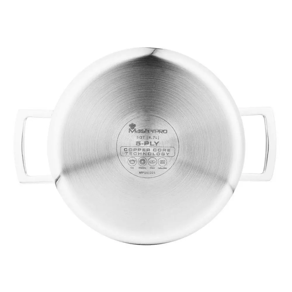 5CX 5 qt. Round Stainless Steel Dutch Oven with Lid by MasterPRO 9 5CX 5 qt. Round Stainless Steel Dutch Oven with Lid by MasterPRO - Image 7