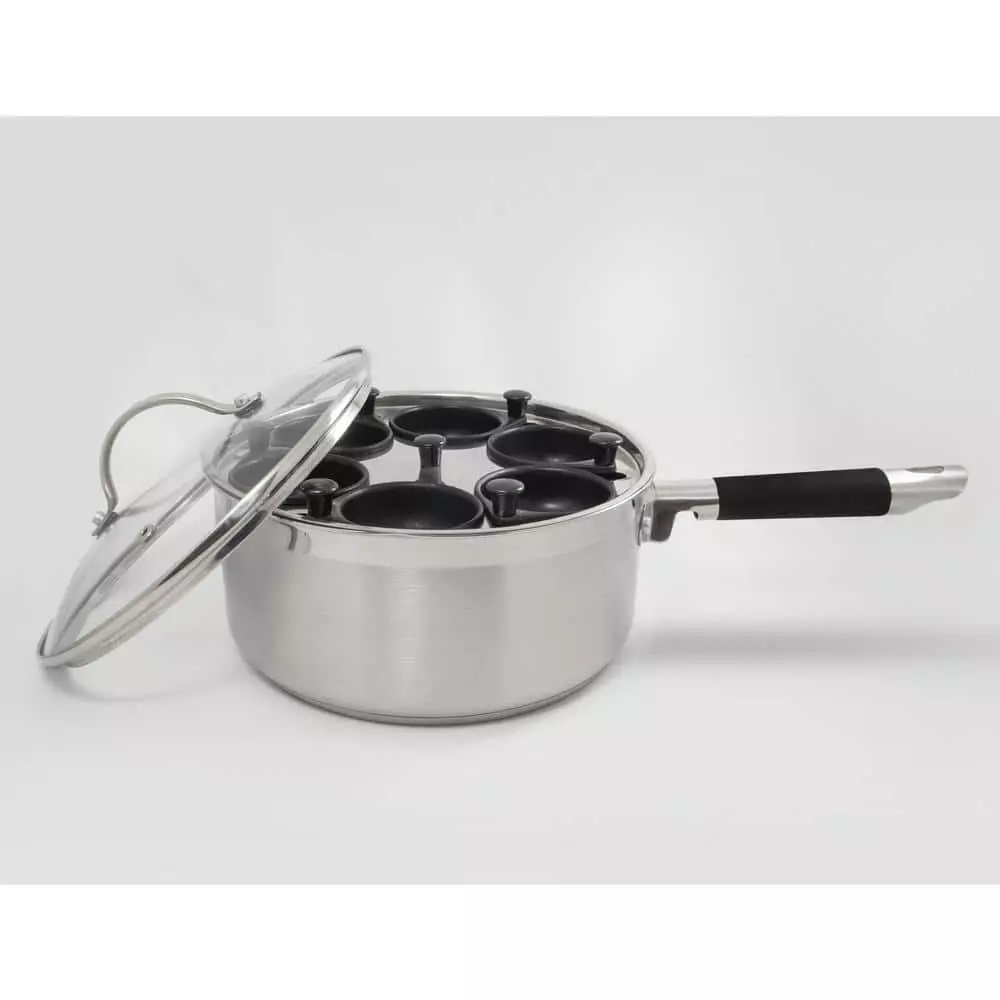 Professional 6-Cup Egg Poacher Stainless with Silicone Spatula by ExcelSteel 3 Professional 6-Cup Egg Poacher Stainless with Silicone Spatula by ExcelSteel