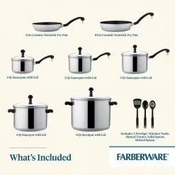 Classic Series 15-Piece Stainless Steel Nonstick Cookware Set by Farberware -Cookware Sales Shop stainless steel farberware pot pan sets 50049 c3 1000