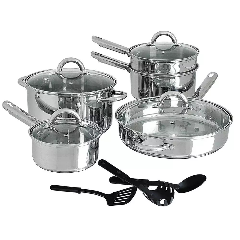 Cuisine Select Abruzzo 12-Piece Stainless Steel Nonstick Cookware Set by Gibson Home 3 Cuisine Select Abruzzo 12-Piece Stainless Steel Nonstick Cookware Set by Gibson Home