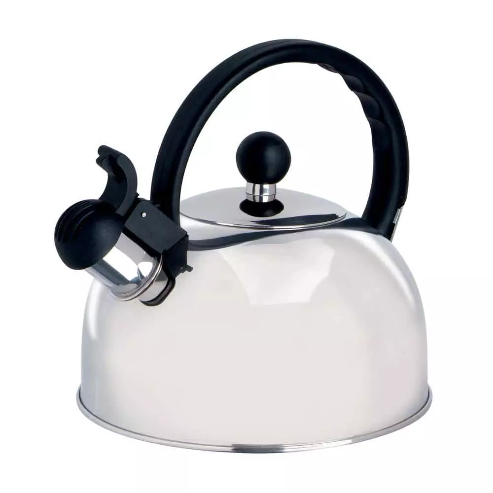 Spring 10-Cup Silver Stainless Steel Whistling Kettle by Gibson 3 Spring 10-Cup Silver Stainless Steel Whistling Kettle by Gibson